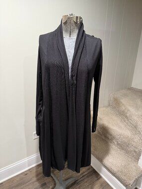 Athleta Black Longline Open Cardigan Duster Small